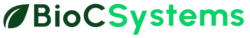 Folha verde ao lado do nome da empresa, BioCSystems
